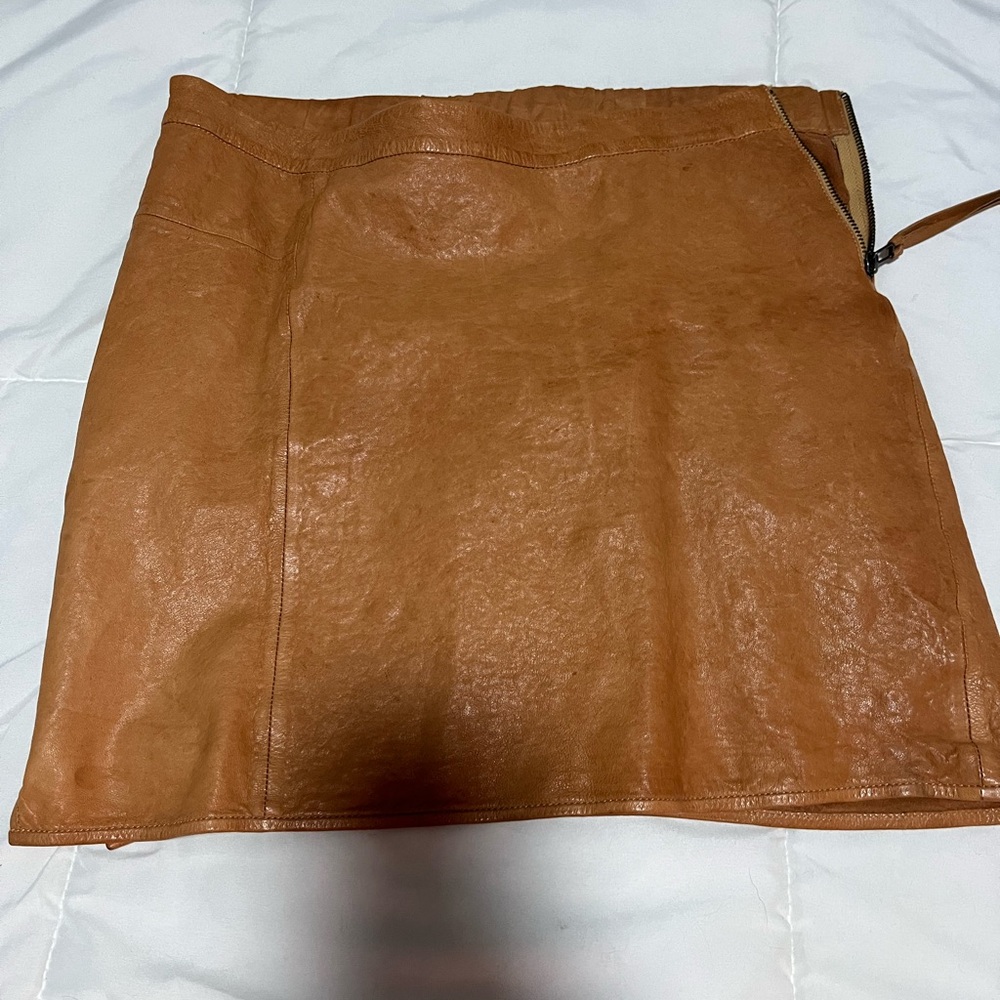 100% Lamb Leather Skirt